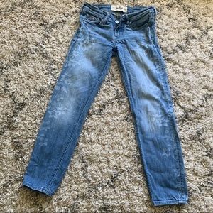 Hollister Floral Pattern Crop Jeans